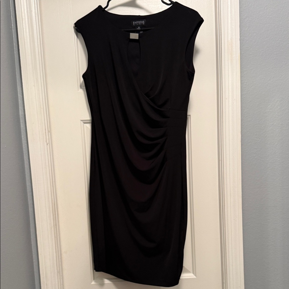 Black Draped Mini Dress